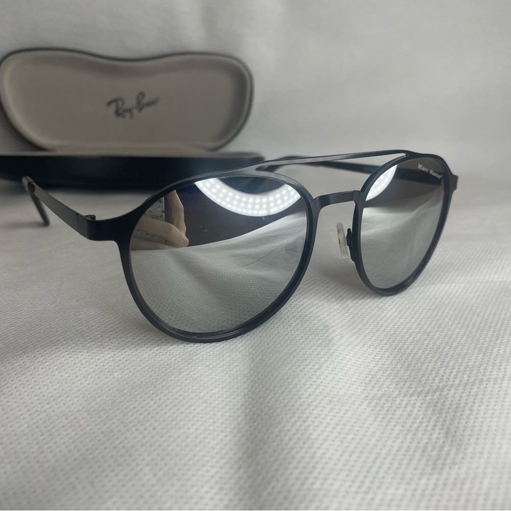 Marc Hunter Mirrored Aviator Sunglasses Black & Tortoise Temple MH7915 53/18/140
